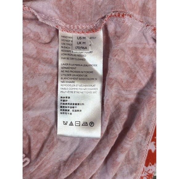 FREE PEOPLE Women’s Medium Orange Midsummer's Day Printed Halter Tank Tunic Top - Picture 6 of 9